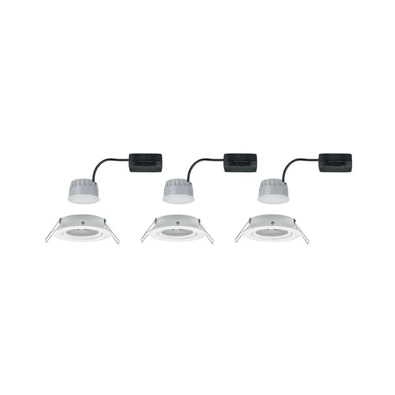 3er-Set Einbauleuchte LED Nova rund 3-Stufen Dimmbar Weiß