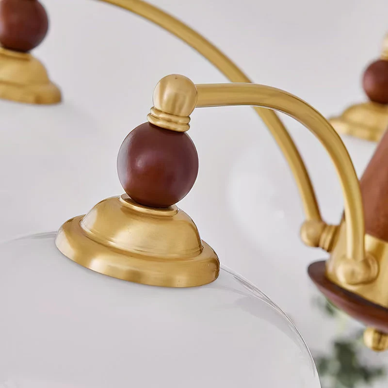 Retro Calliope Kroonluchter – Metalen Hanglamp met Glazen Kappen – 3, 5 of 8 Lichtpunten – Klassiek Vintage Design voor Eetkamer en Woonkamer | Sansoti
