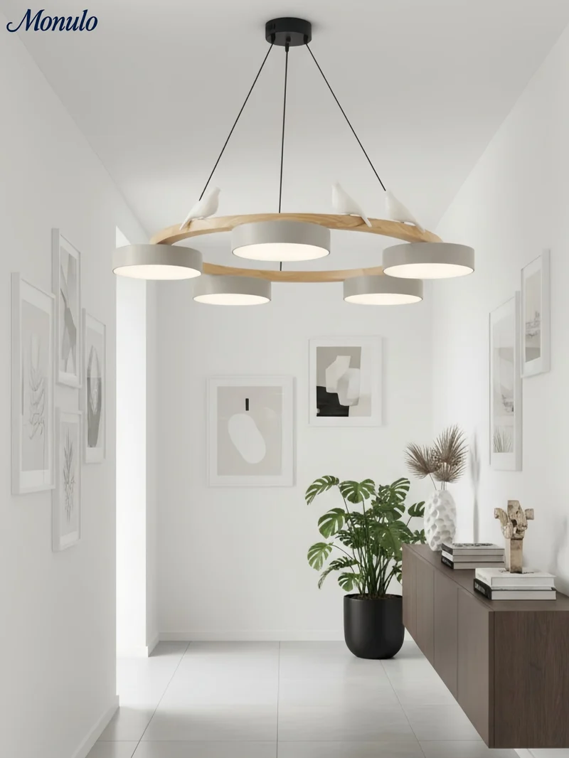 Decoratieve Vogelkroonluchter met Gekleurde Cirkels voor Eetkamer en Woonkamer | Sansoti