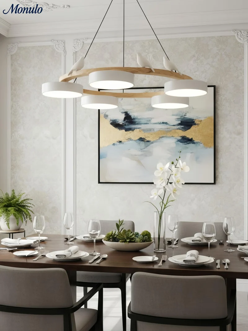 Decoratieve Vogelkroonluchter met Gekleurde Cirkels voor Eetkamer en Woonkamer | Sansoti
