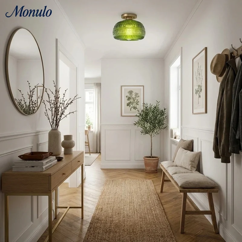 Glazen Bol Plafondlamp Getextureerd Glas Semi-Flush Verlichting voor Elke Ruimte | Sansoti