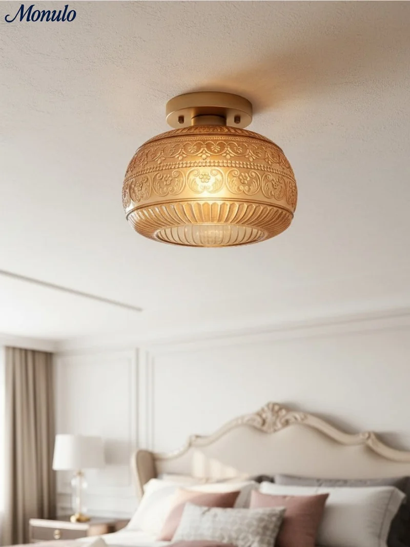 Glazen Bol Plafondlamp Getextureerd Glas Semi-Flush Verlichting voor Elke Ruimte | Sansoti