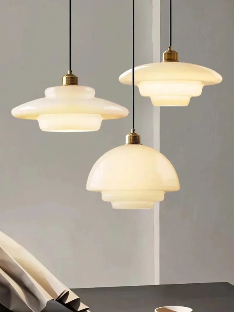 Glazen Hanglamp met Gelaagd Design – Melkwit Matglas voor Eetkamer en Woonkamer | Sansoti