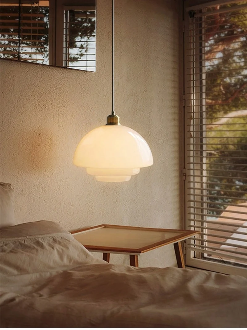 Glazen Hanglamp met Gelaagd Design – Melkwit Matglas voor Eetkamer en Woonkamer | Sansoti