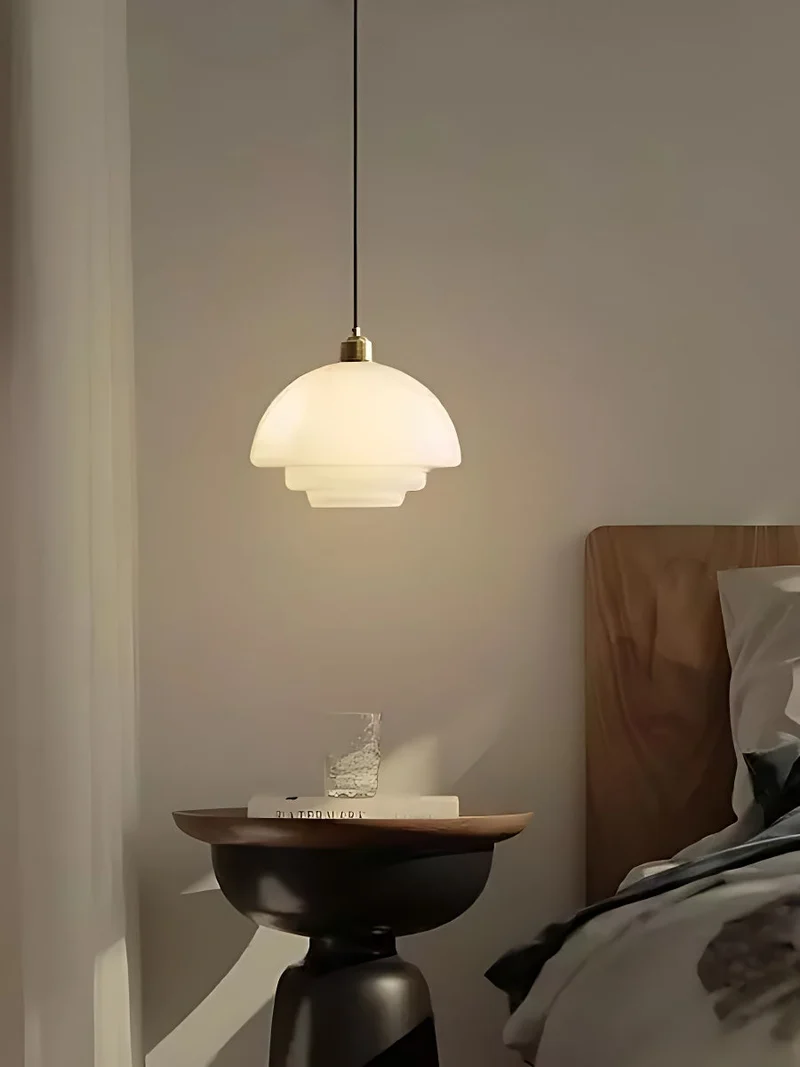 Glazen Hanglamp met Gelaagd Design – Melkwit Matglas voor Eetkamer en Woonkamer | Sansoti