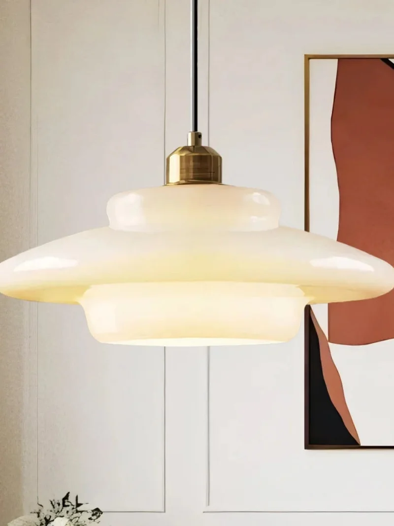 Glazen Hanglamp met Gelaagd Design – Melkwit Matglas voor Eetkamer en Woonkamer | Sansoti