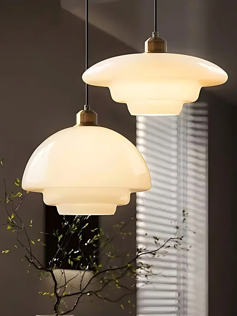 Glazen Hanglamp met Gelaagd Design – Melkwit Matglas voor Eetkamer en Woonkamer | Sansoti