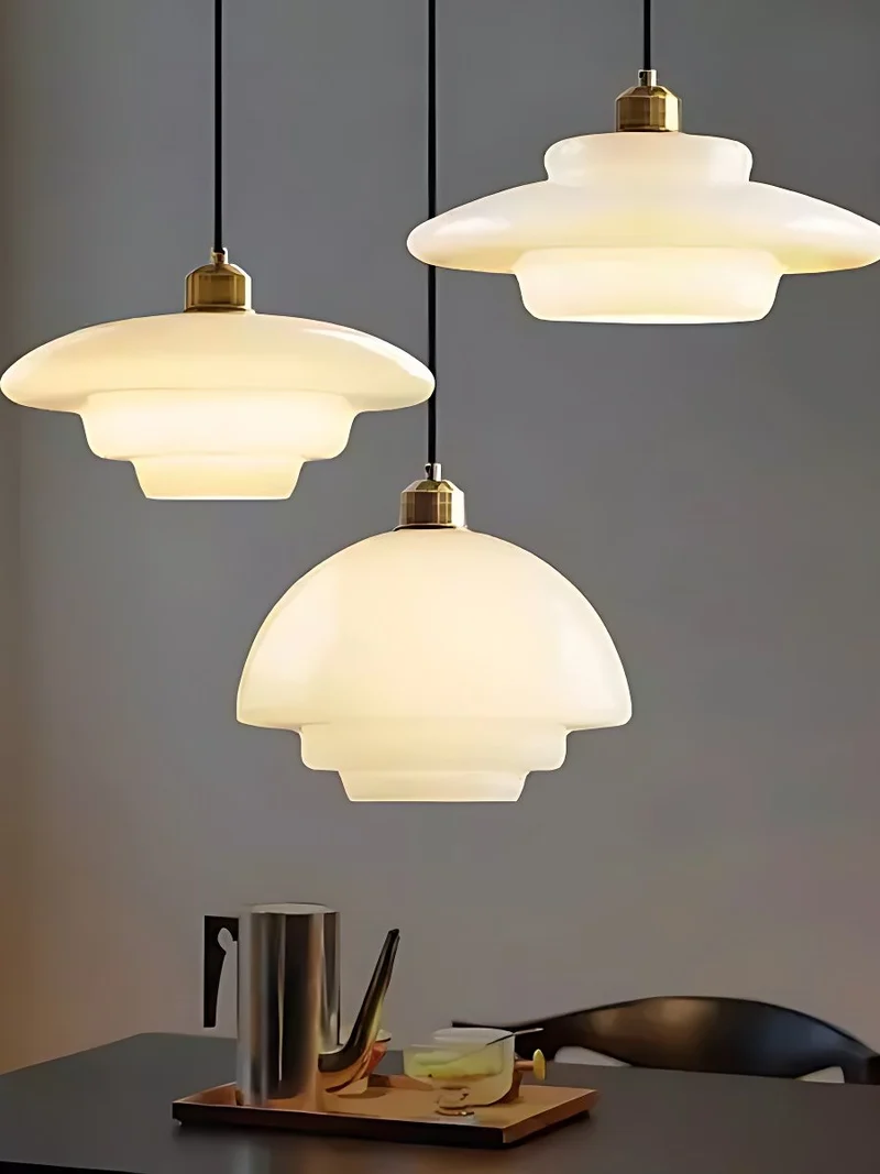 Glazen Hanglamp met Gelaagd Design – Melkwit Matglas voor Eetkamer en Woonkamer | Sansoti