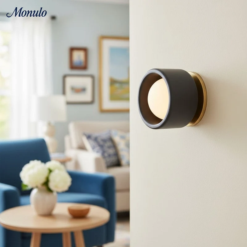 Keramische Ronde Wandlamp Wit Minimalistisch Flush Mount Verlichting voor Hal en Gang | Sansoti