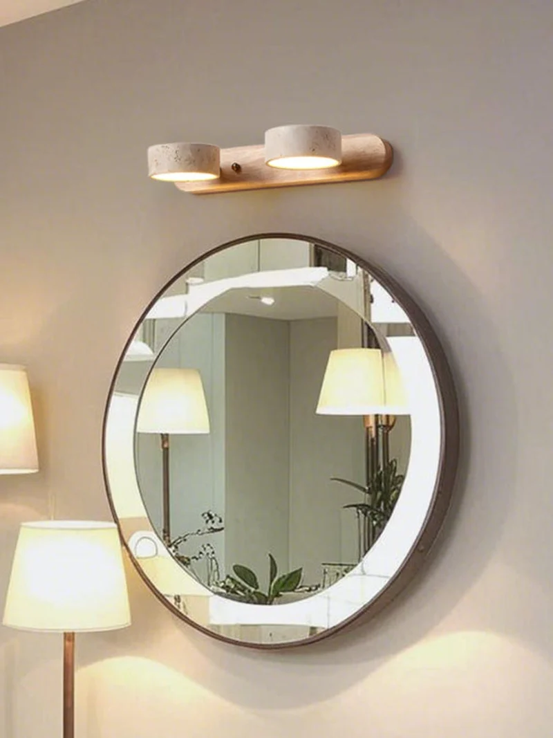 Wandlamp met meerdere lichtpunten natuursteen modern badkamerverlichting warmwit koelwit 2-3-4 lichts stenen armatuur | Sansoti