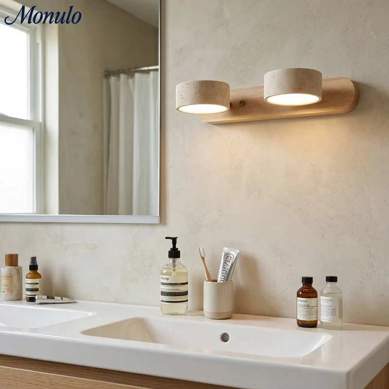 Wandlamp met meerdere lichtpunten natuursteen modern badkamerverlichting warmwit koelwit 2-3-4 lichts stenen armatuur | Sansoti