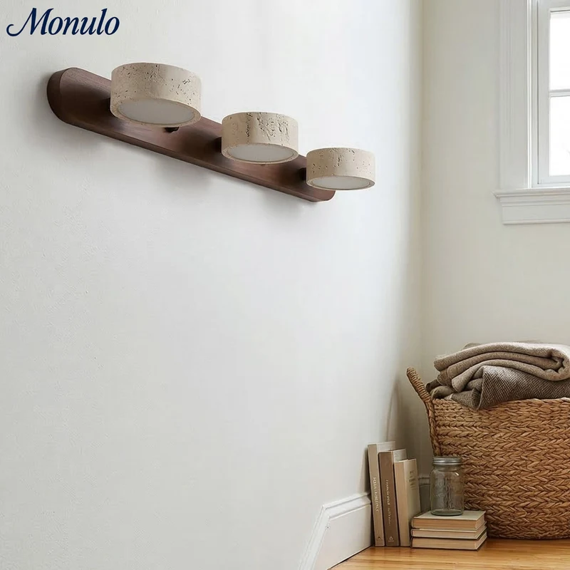 Wandlamp met meerdere lichtpunten natuursteen modern badkamerverlichting warmwit koelwit 2-3-4 lichts stenen armatuur | Sansoti