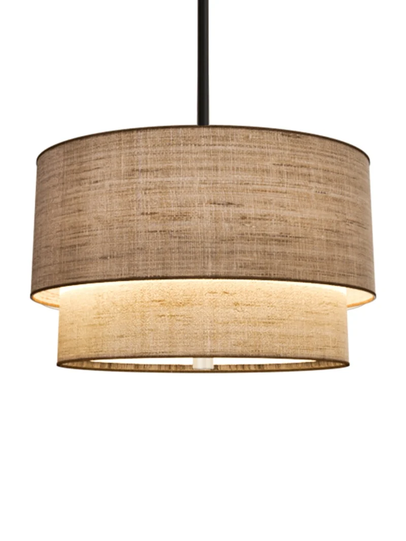 Dubbele Stoffen Drum Hanglamp – Moderne Gelaagde Kap Plafondlamp voor Eetkamer Woonkamer | Sansoti