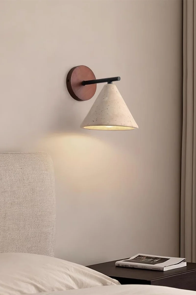 Travertijn Wandlamp Taps Toelopend Design Minimalistische Accentverlichting Slaapkamer Woonkamer | Sansoti