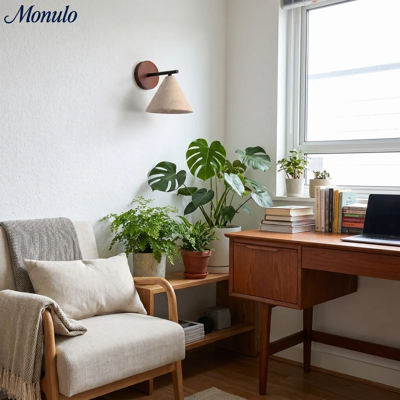 Travertijn Wandlamp Taps Toelopend Design Minimalistische Accentverlichting Slaapkamer Woonkamer | Sansoti