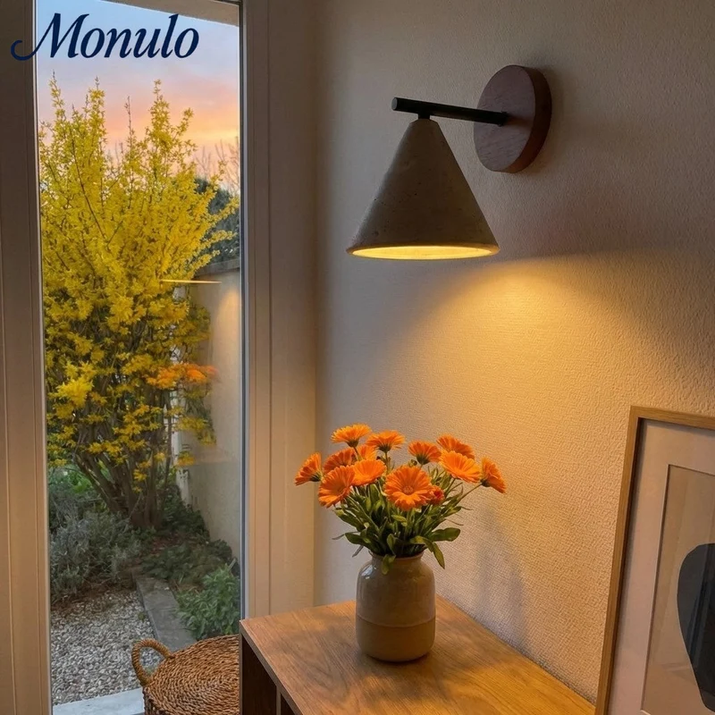 Travertijn Wandlamp Taps Toelopend Design Minimalistische Accentverlichting Slaapkamer Woonkamer | Sansoti