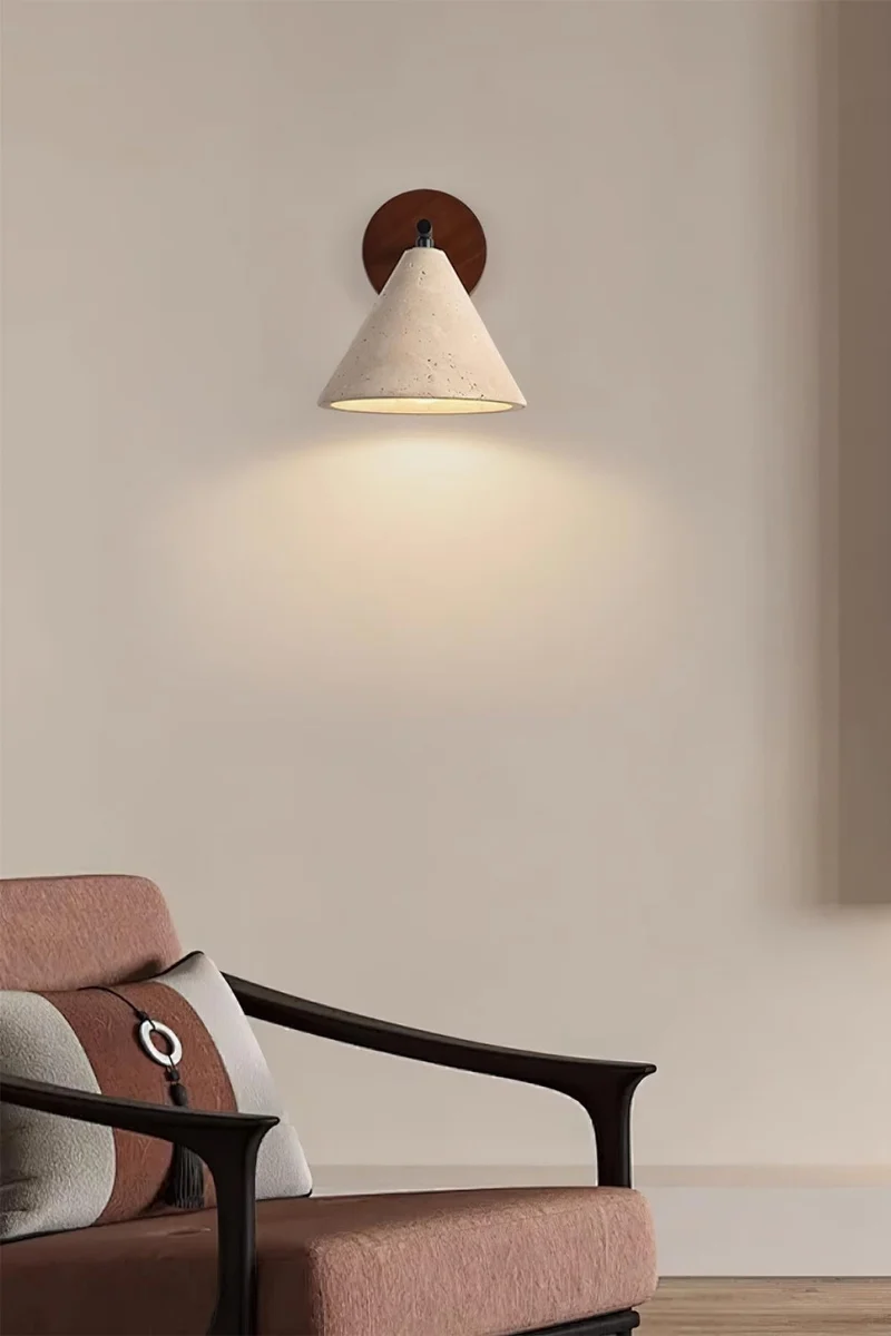 Travertijn Wandlamp Taps Toelopend Design Minimalistische Accentverlichting Slaapkamer Woonkamer | Sansoti