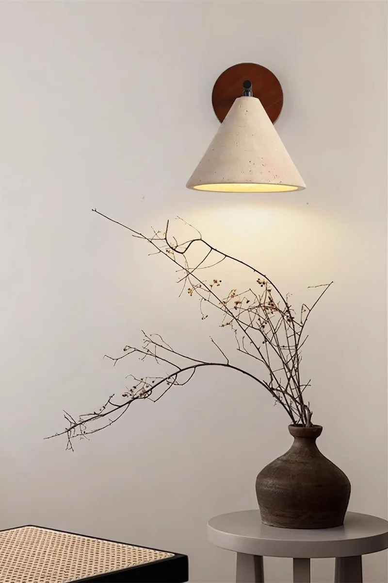 Travertijn Wandlamp Taps Toelopend Design Minimalistische Accentverlichting Slaapkamer Woonkamer | Sansoti