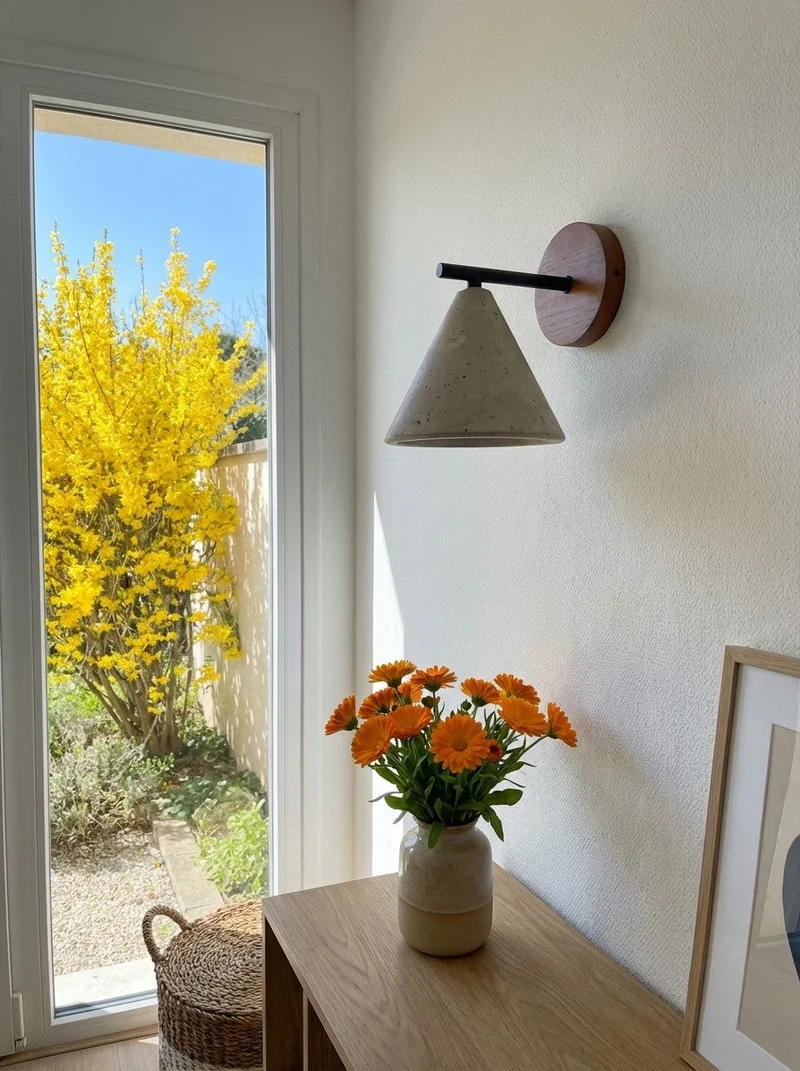 Travertijn Wandlamp Taps Toelopend Design Minimalistische Accentverlichting Slaapkamer Woonkamer | Sansoti