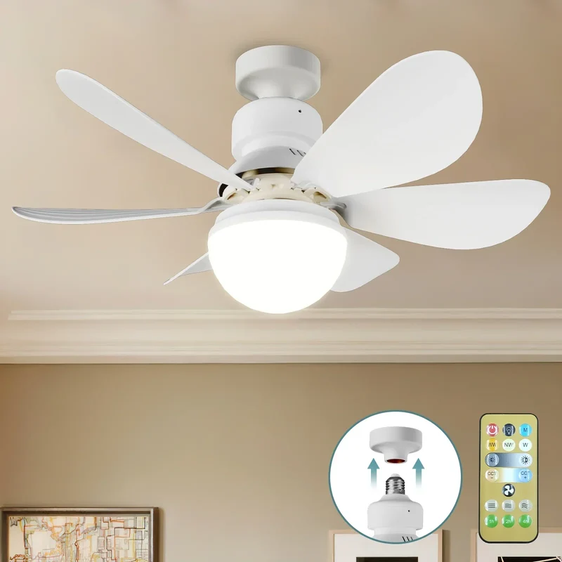 Plafondventilator met Verlichting – Verstelbare Windsnelheid & LED – 3 Snelheden – Afstandsbediening – Geruisloze Motor – Modern Design | Sansoti