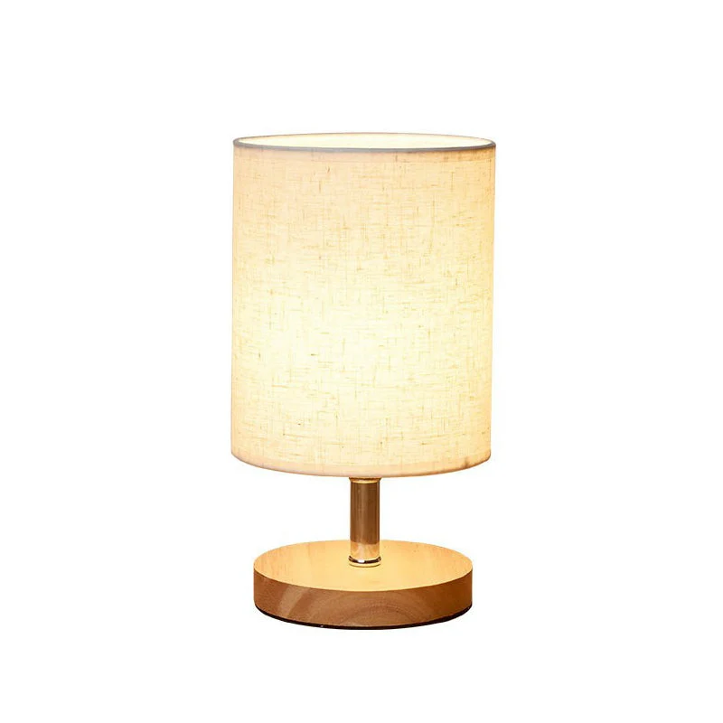Minimalistische Tafellamp van Vlas en Hout met Rechthoekige Kap – Sfeervolle Verlichting voor Slaapkamer Nachtkastje Bureau Kleine Ruimtes Modern Design | Sansoti