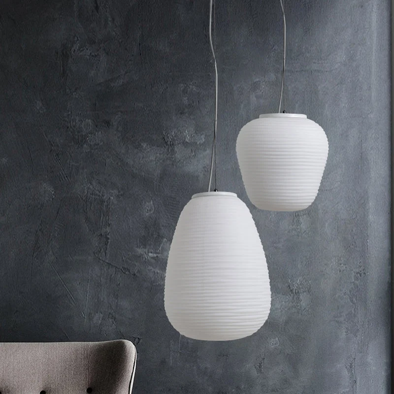 Moderne Hanglamp met Geribbeld Glas — Scandinavisch Design | Sansoti