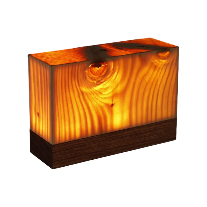Oplaadbare LED Tafellamp met Touch Control en Houtnerf – Draadloos Stemmingslicht voor Slaapkamer & Bureau | Sansoti