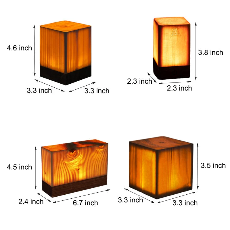 Oplaadbare LED Tafellamp met Touch Control en Houtnerf – Draadloos Stemmingslicht voor Slaapkamer & Bureau | Sansoti