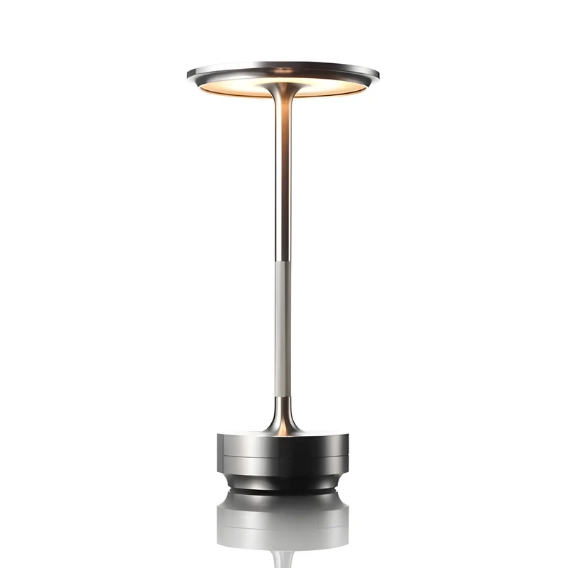 Oplaadbare LED Tafellamp met Dimfunctie Cilindervorm Metaal Draadloze Sfeerlamp | Sansoti