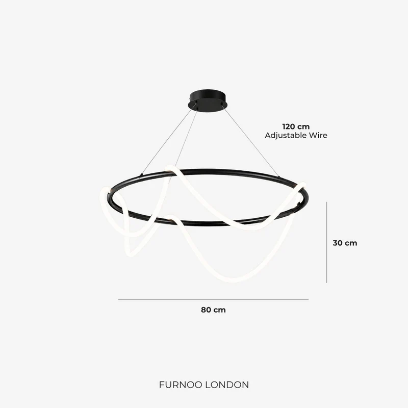 LED-design hanglamp met metalen koordstructuur zwart satijn 100 cm dimbaar warm wit modern interieur eetkamer keukeneiland | Sansoti