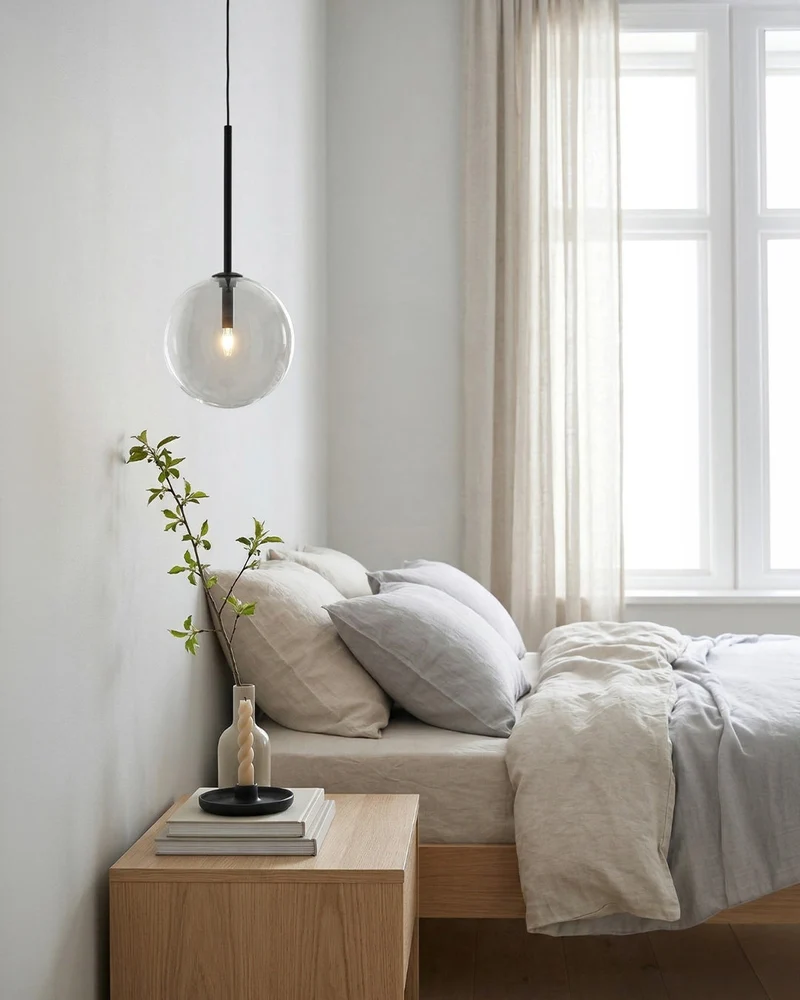 Glazen Hanglamp Bol Messing Chroom Zwart Modern Design Warm Wit 3000K 15cm 20cm 25cm Plafondverlichting Eetkamer | Sansoti