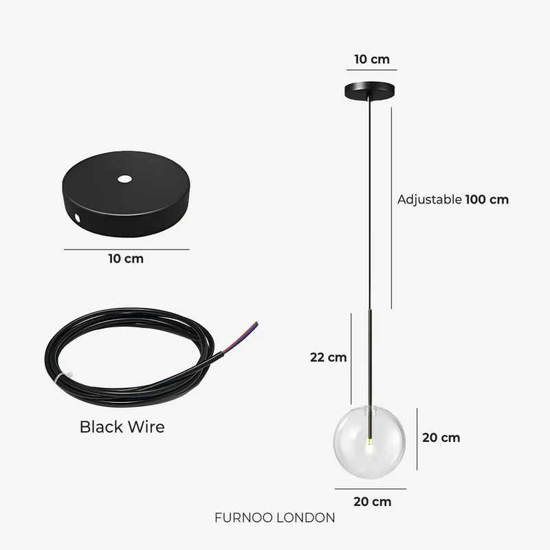 Glazen Hanglamp Bol Messing Chroom Zwart Modern Design Warm Wit 3000K 15cm 20cm 25cm Plafondverlichting Eetkamer | Sansoti