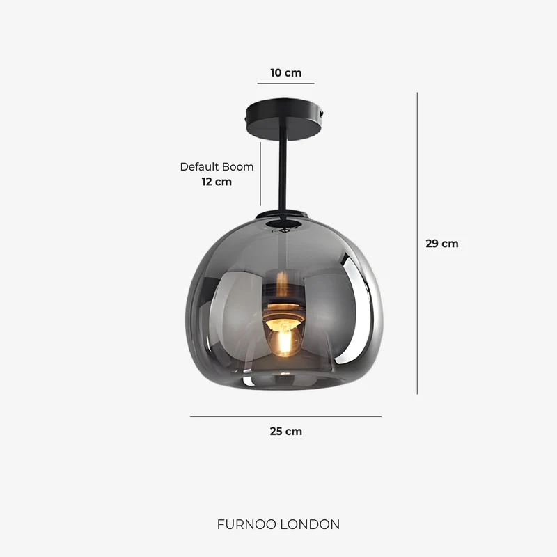 Thyra Hanglamp – Getint Glas Sculpturale Verlichting Warm Diffuus Licht Amber Rookgrijs – Type A 25cm Type B 29cm | Sansoti