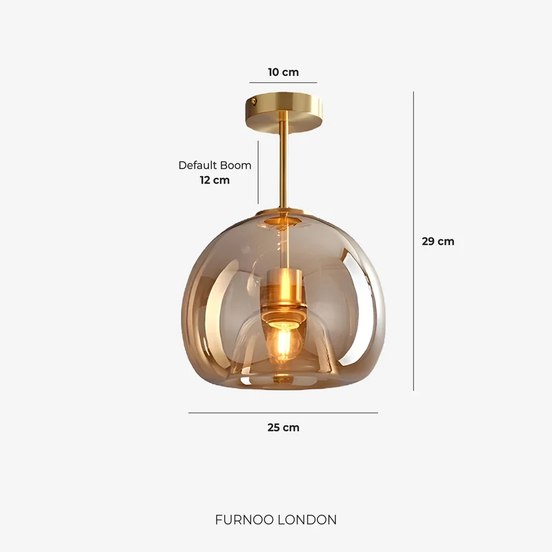 Thyra Hanglamp – Getint Glas Sculpturale Verlichting Warm Diffuus Licht Amber Rookgrijs – Type A 25cm Type B 29cm | Sansoti