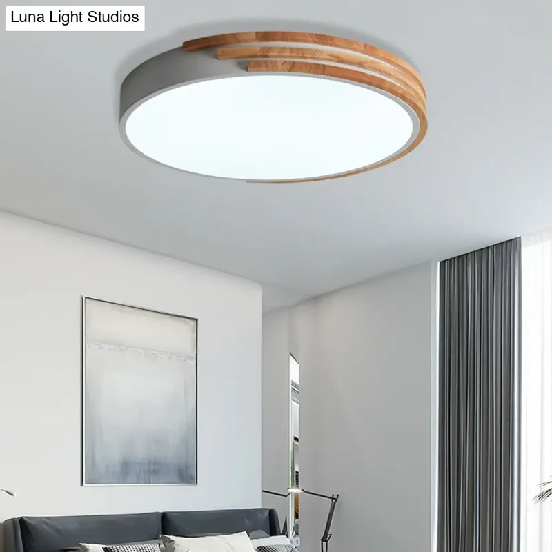 Ronde Plafondlamp Hout & Acryl – Scandinavische Stijl 40cm | Sansoti