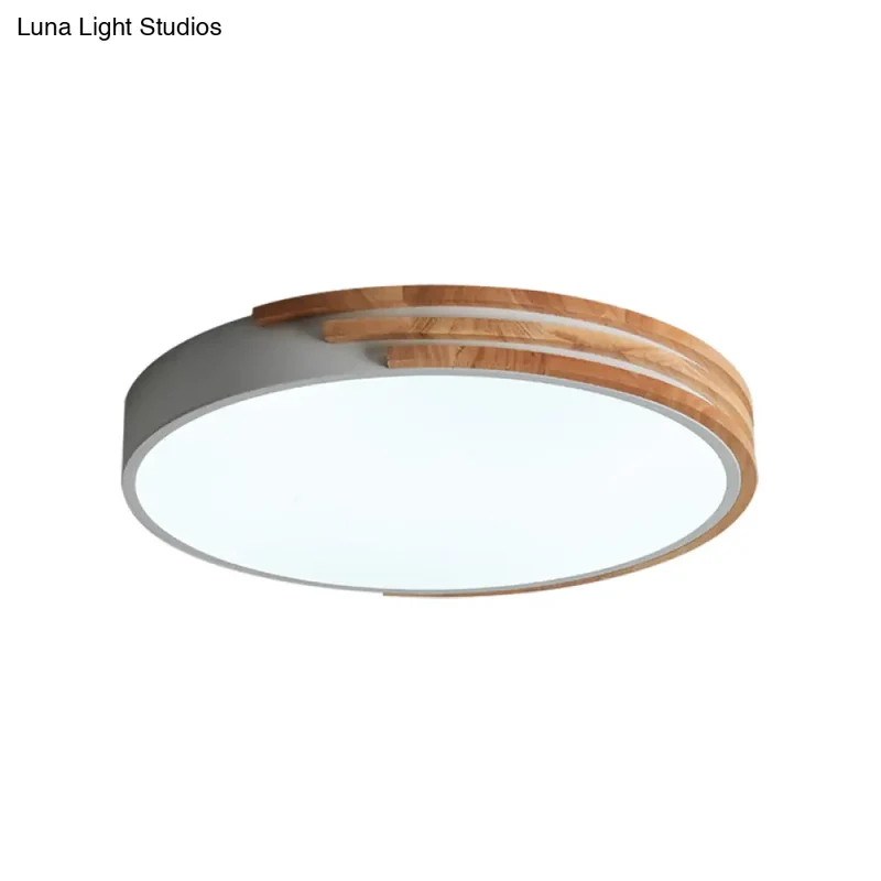 Ronde Plafondlamp Hout & Acryl – Scandinavische Stijl 40cm | Sansoti