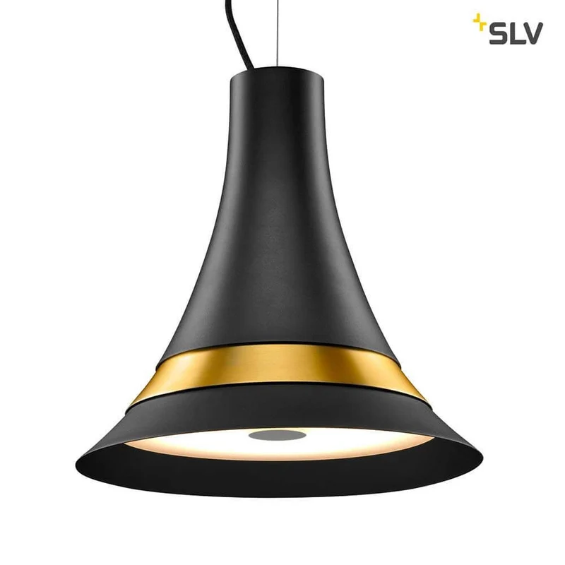 Bato 35 LED Pendelleuchte Schwarz, Messing