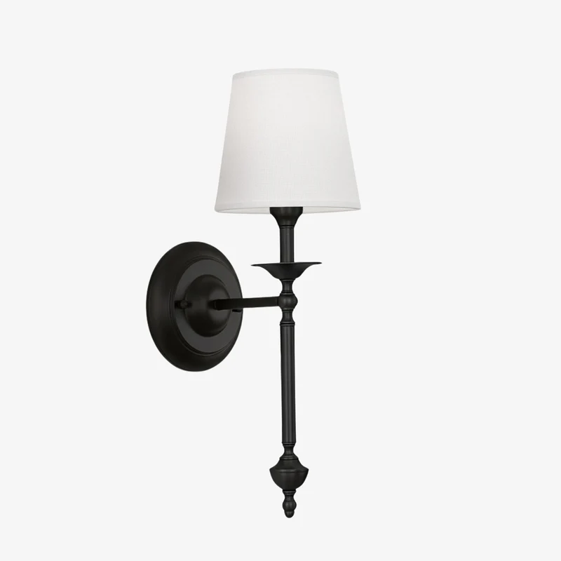 Stoffen Wandlamp met Vintage Koperen Afwerking – Sfeervolle Verlichting voor Hal, Slaapkamer en Woonkamer | Sansoti