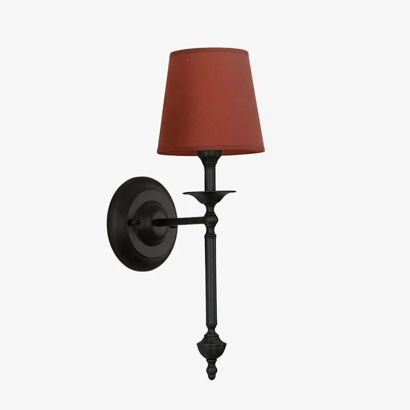 Stoffen Wandlamp met Vintage Koperen Afwerking – Sfeervolle Verlichting voor Hal, Slaapkamer en Woonkamer | Sansoti
