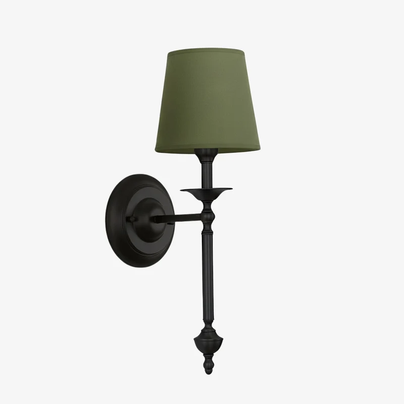Stoffen Wandlamp met Vintage Koperen Afwerking – Sfeervolle Verlichting voor Hal, Slaapkamer en Woonkamer | Sansoti