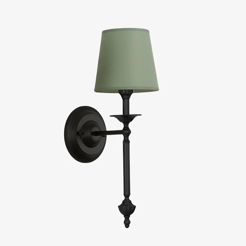 Stoffen Wandlamp met Vintage Koperen Afwerking – Sfeervolle Verlichting voor Hal, Slaapkamer en Woonkamer | Sansoti