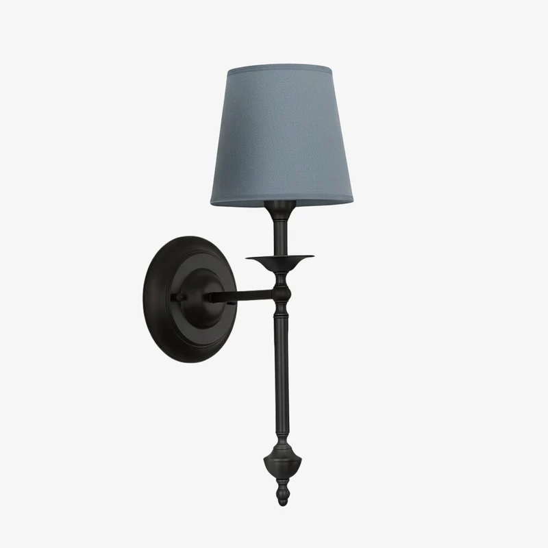 Stoffen Wandlamp met Vintage Koperen Afwerking – Sfeervolle Verlichting voor Hal, Slaapkamer en Woonkamer | Sansoti