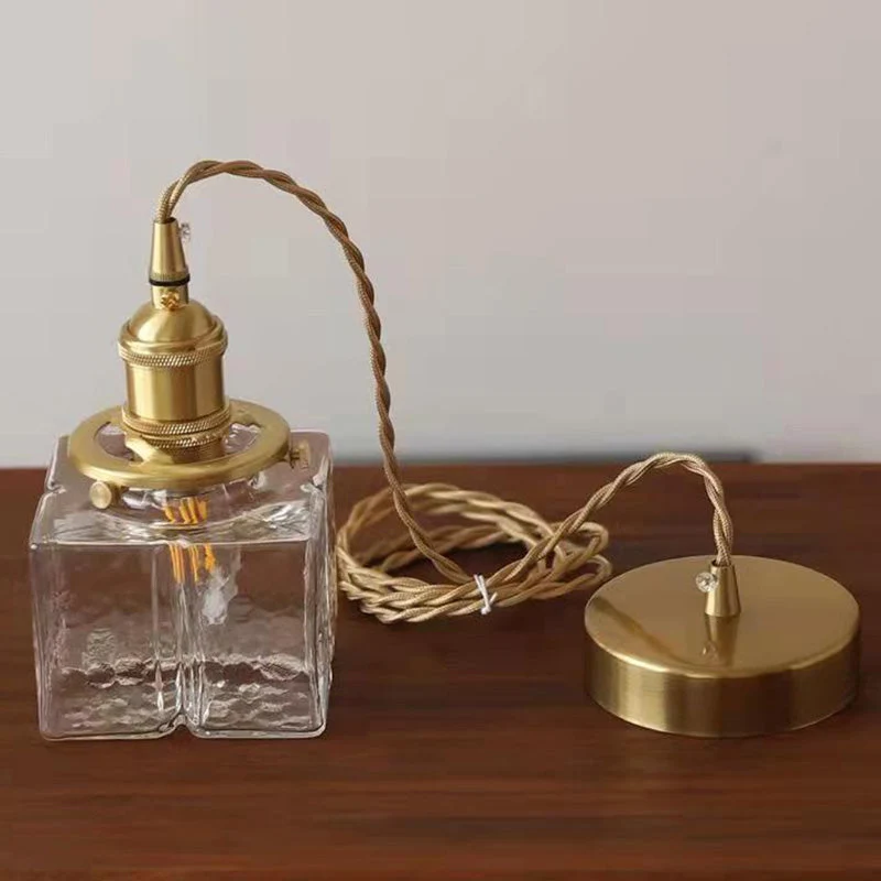 Vintage Hanglamp met Gegolfd Glas & IJzeren Armatuur – Vierkant/Rechthoekig – Scandinavisch Design voor Woonkamer | Sansoti