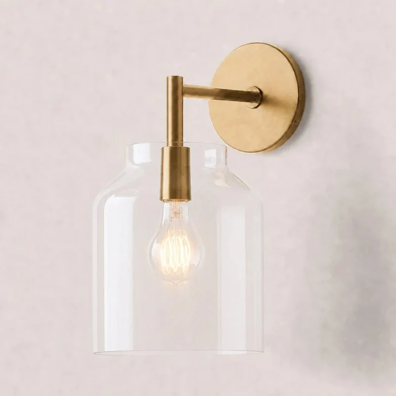 Wandlamp met Melkglazen Kap en Metalen Accenten Minimalistisch Design Sfeerlamp Hal Gang Slaapkamer | Sansoti
