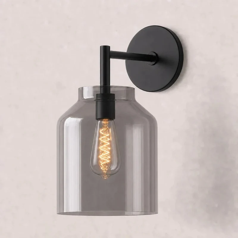 Wandlamp met Melkglazen Kap en Metalen Accenten Minimalistisch Design Sfeerlamp Hal Gang Slaapkamer | Sansoti