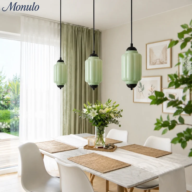 Vintage Glazen Hanglamp met Nostalgische Uitstraling – Verfijnde Verlichting voor Eetkamer en Keuken | Sansoti