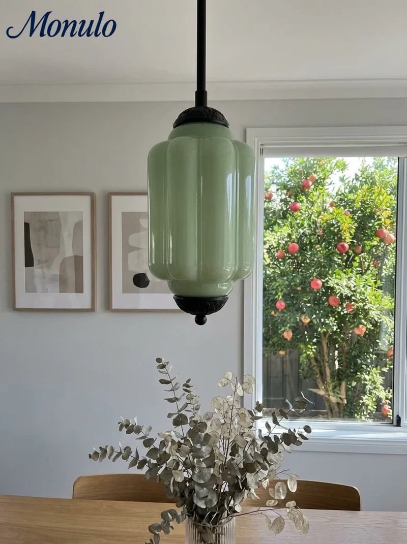 Vintage Glazen Hanglamp met Nostalgische Uitstraling – Verfijnde Verlichting voor Eetkamer en Keuken | Sansoti