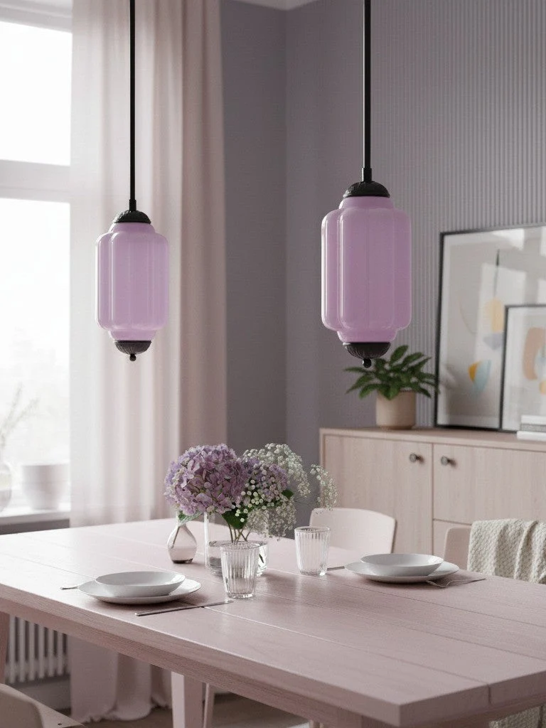 Vintage Glazen Hanglamp met Nostalgische Uitstraling – Verfijnde Verlichting voor Eetkamer en Keuken | Sansoti