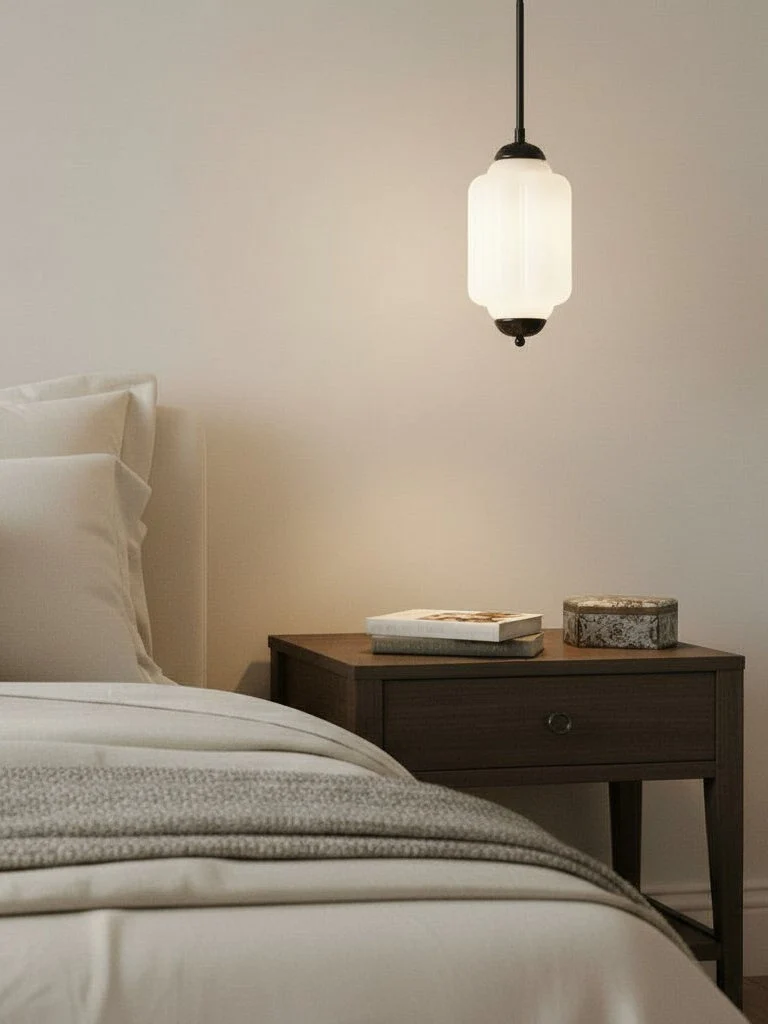Vintage Glazen Hanglamp met Nostalgische Uitstraling – Verfijnde Verlichting voor Eetkamer en Keuken | Sansoti