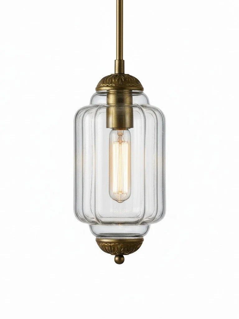 Vintage Glazen Hanglamp met Nostalgische Uitstraling – Verfijnde Verlichting voor Eetkamer en Keuken | Sansoti